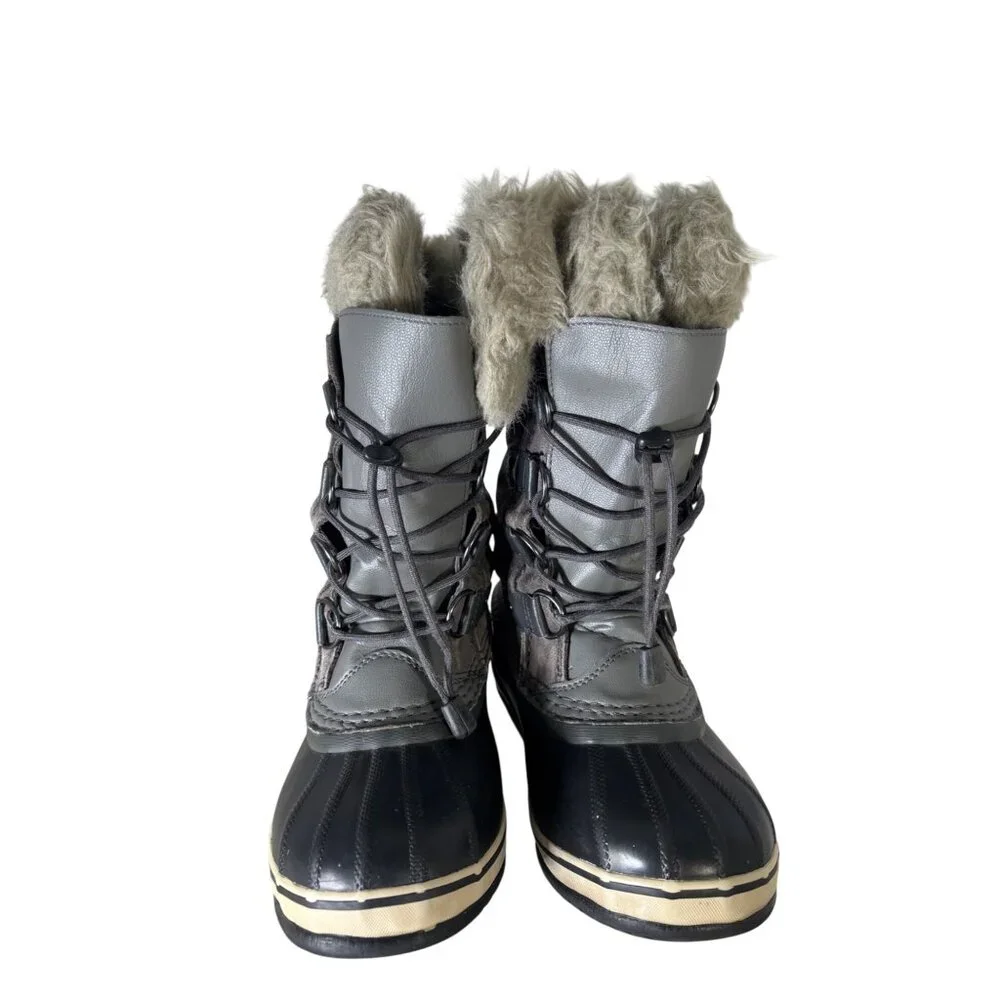 Sorel Womens Joan Of Arctic Handcrafted Waterproof Gray Suede Boots